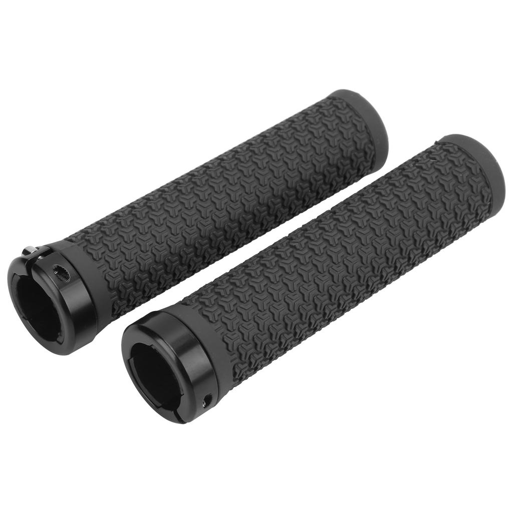 Mountain Bike Handlebar Single Locking Grips Shock Absorbing Rubber Grips