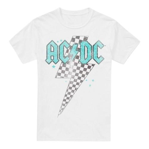 AC/DC Mens Skewed Checkerboard Bolt T-Shirt