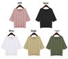 Women's V-Neck Mid-Sleeve Plus Size Loose T-Shirt - Summer Solid Color Versatile Top