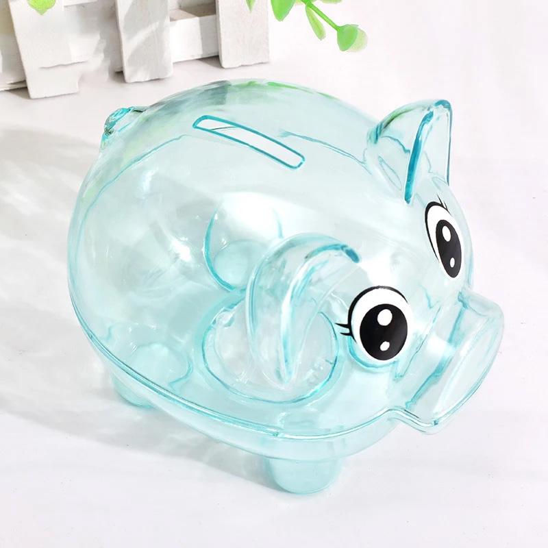 1PC Collectible Saving Box Reusable Coin Money Cash Transparent Money Box For Gift Kids Pig Figure Ornament Storage Bank