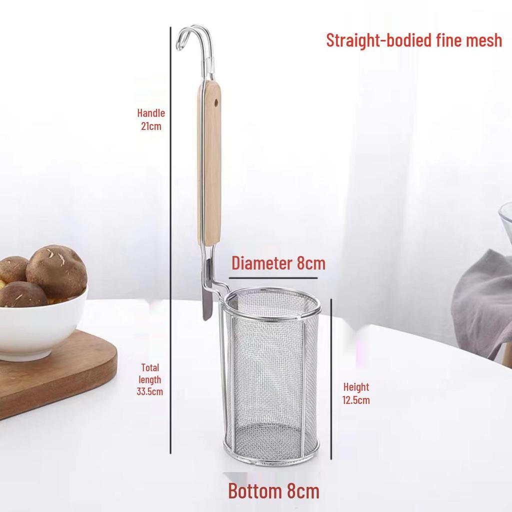 304 Stainless Steel Noodle and Soup Skimmer, Vegetable Strainer, Hot Pot Skimmer, Fine Mesh Strainer.