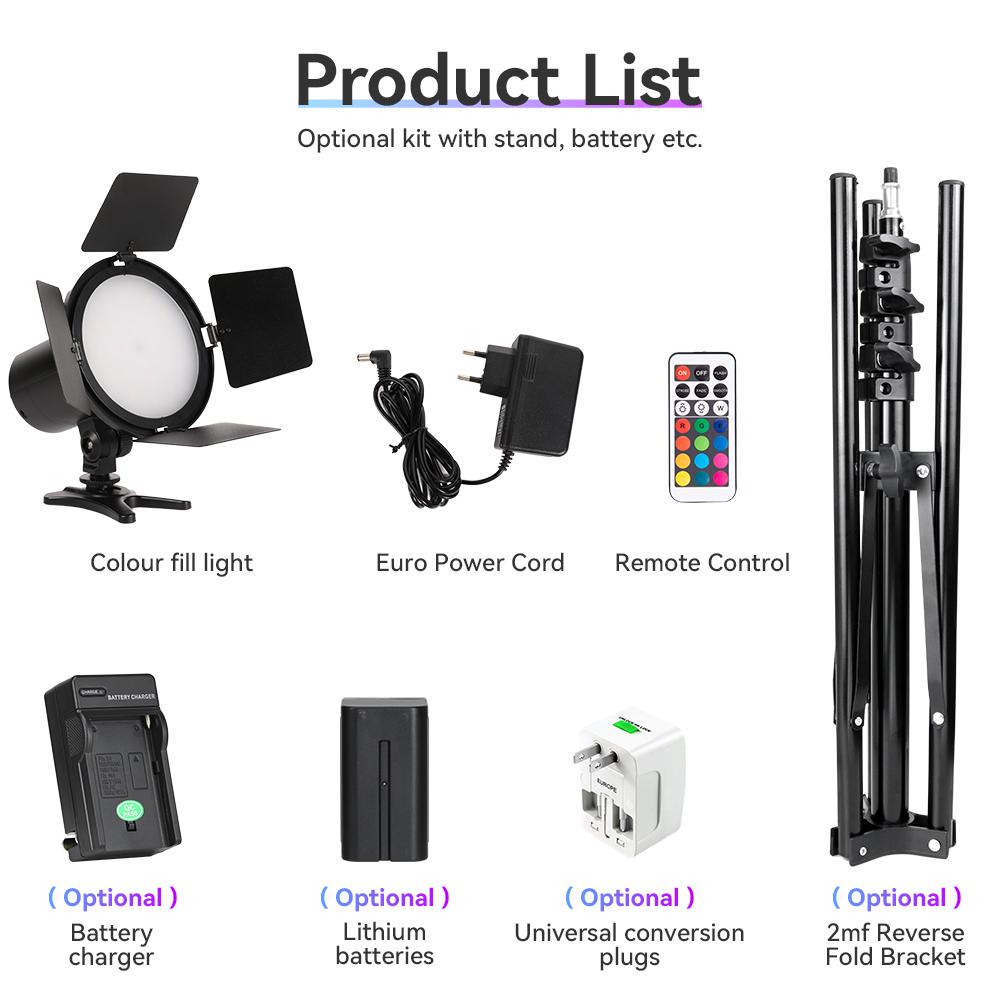 RGB LED Photography Video Light Panel Lighting Photo Studio Lamp Kit LED Camera Light Dimmable 3200K-5600K For Camera Camcorder