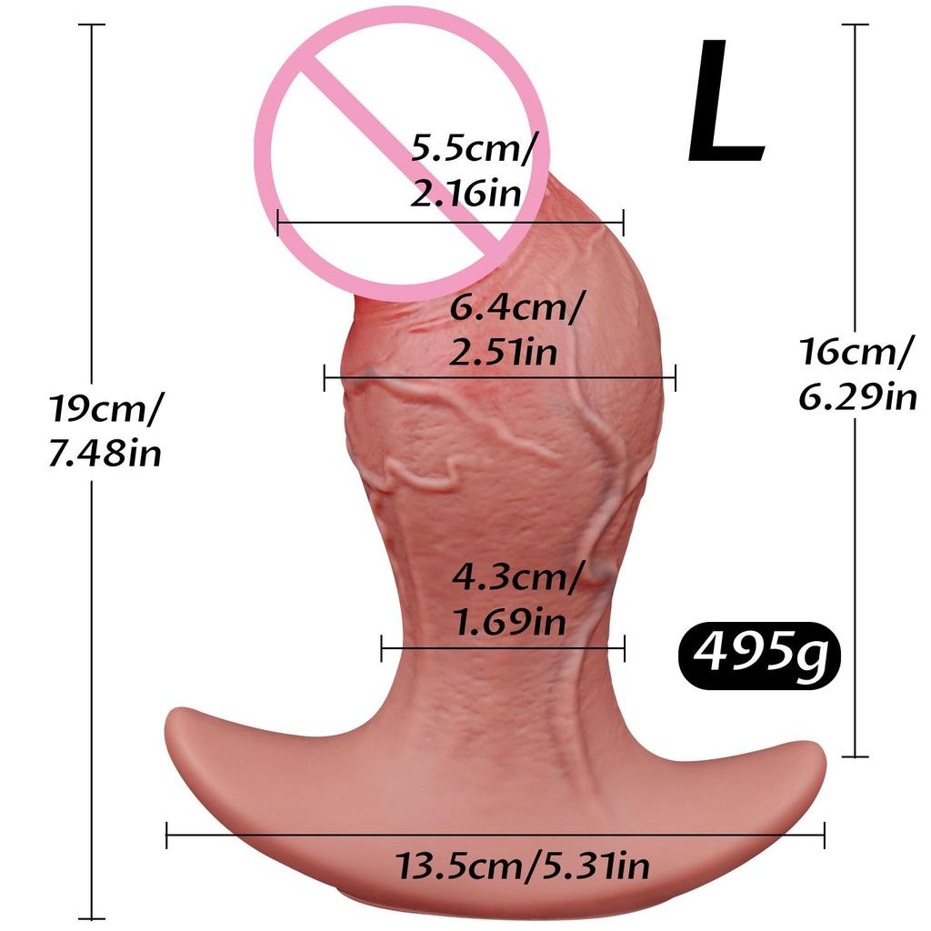Extra Large Soft Flesh Realistic Veins Wearable Anal Plug Masturbator for Men and Women