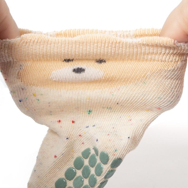 New Cotton Socks For Girls Rainbow Dot Short Style Anti-Slip Cartoon Children's Sock Boys Soft Infant Baby Socken High Quality