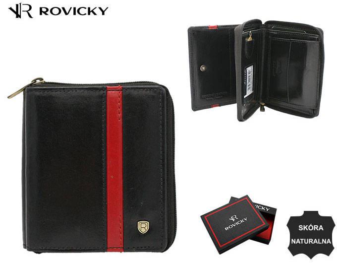 Small men's leather wallet with zipper - Rovicky