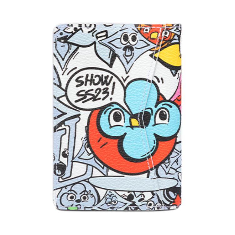 Louis Vuitton Pocket Organizer Cartoon Graffiti Print Coated Canvas With Leather Trim Wallet Men Wallets Multicolor M82024