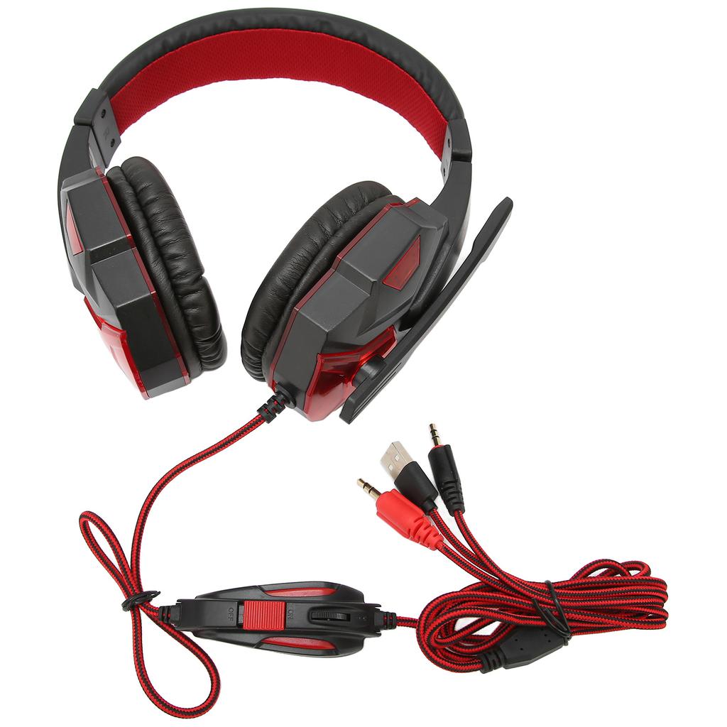 Gaming Headset Luminous Adjustable Volume 3.5mm Gaming Headset with Microphone for PC
