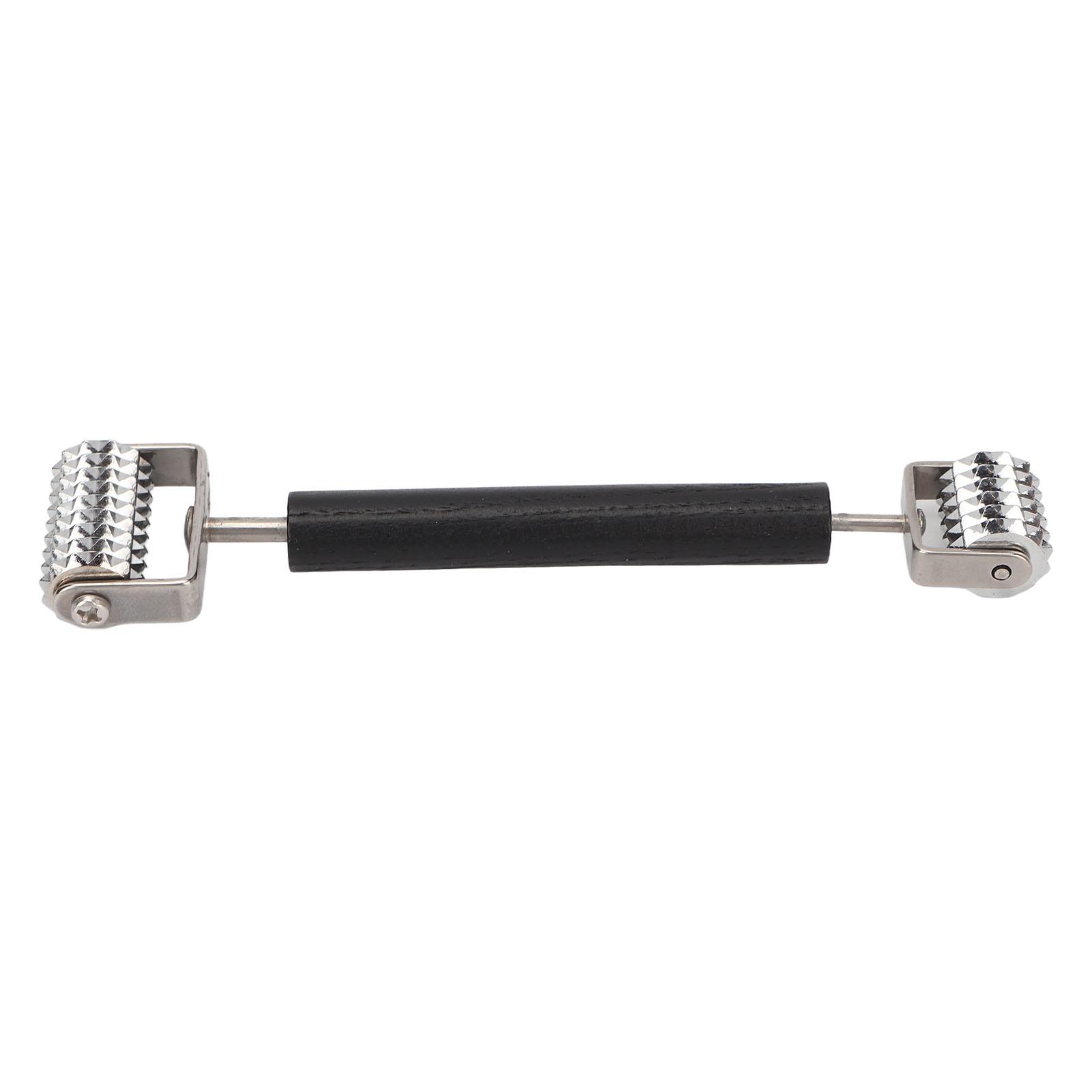 

Массажный ролик для лица с двойной головкой, металлический ребристый массажный ролик для рук, шеи, лица и всего тела