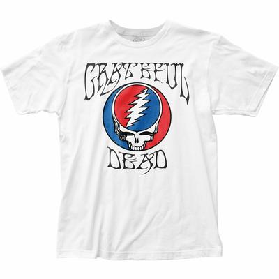 Grateful Dead Logo Steal Your Face T-shirt Mens Licensed Rock N Roll Band White
