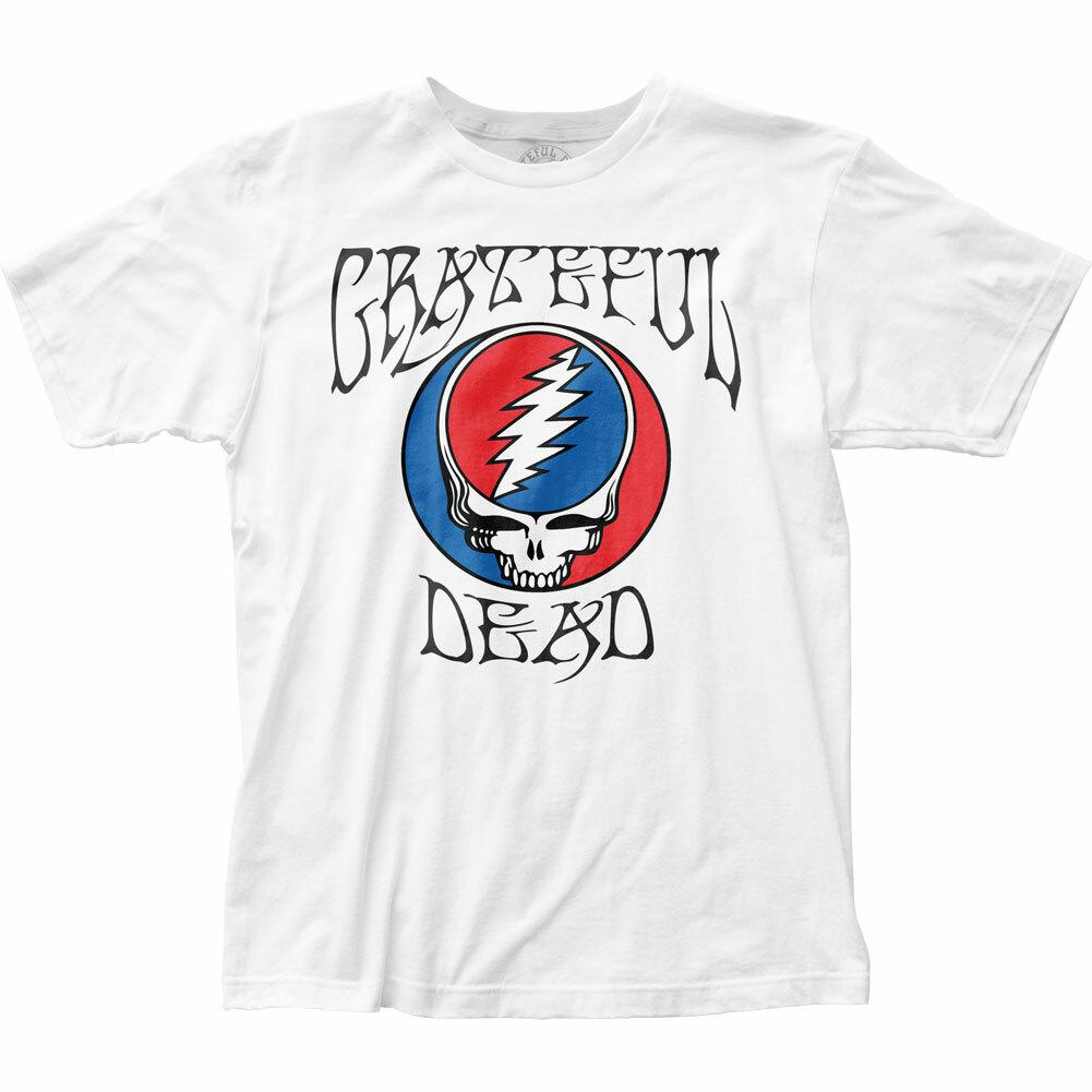 Grateful Dead Logo Steal Your Face T Shirt Mens Licensed Rock N Roll Band White L