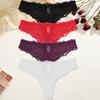 4Pcs/Set Perspective Lace Panties Hollow Out Low-waist Underwear Thongs Female Underpants Breathable Lingerie Intimates