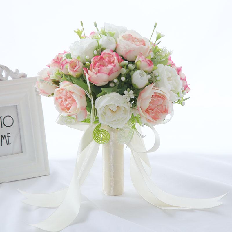Korean Style Bridal Bouquet for Weddings - Artificial Flower Ball for Bridesmaids & Photo Props