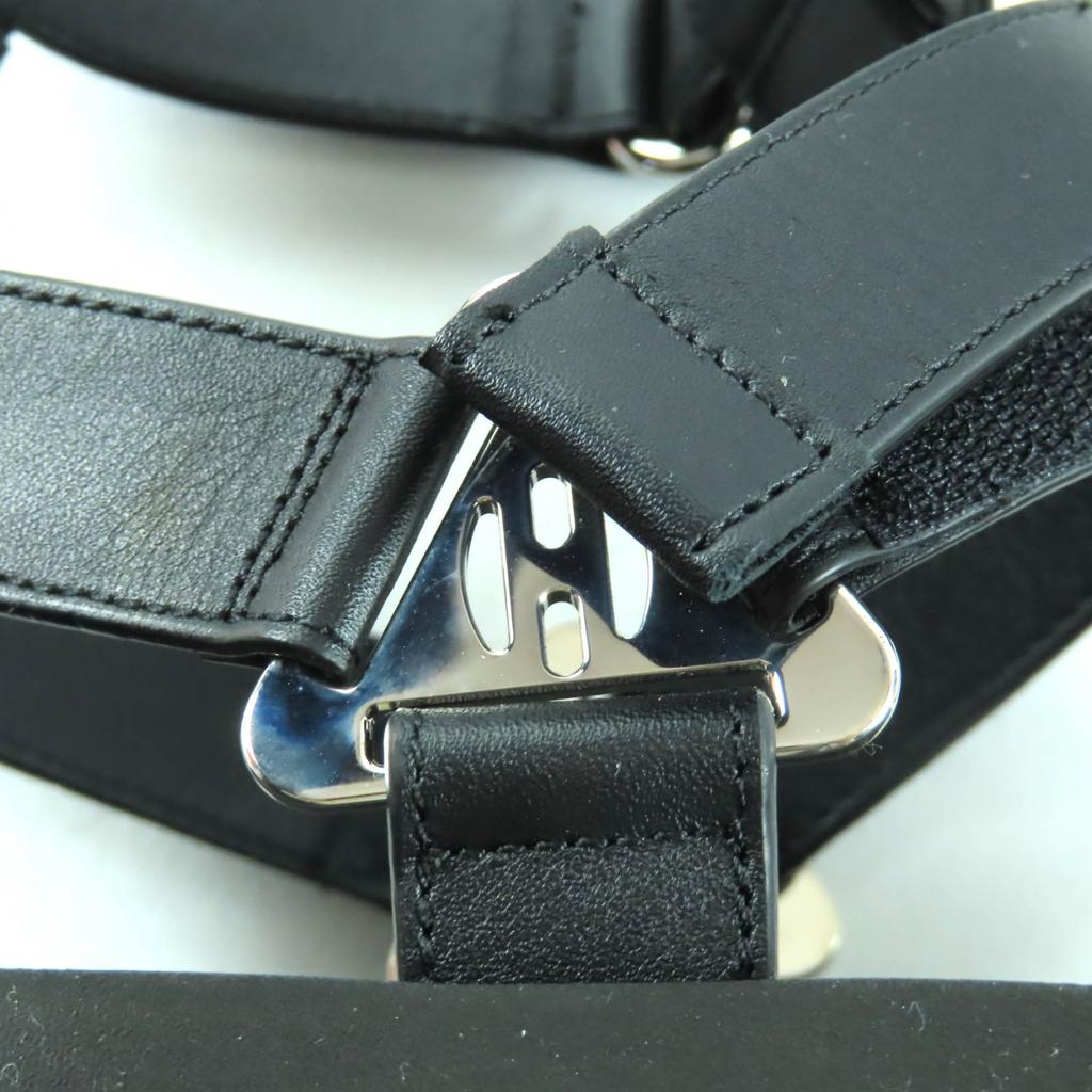 Excellent HERMES Sandals Enid Velcro ankle strap leather black leather Women 37 Used