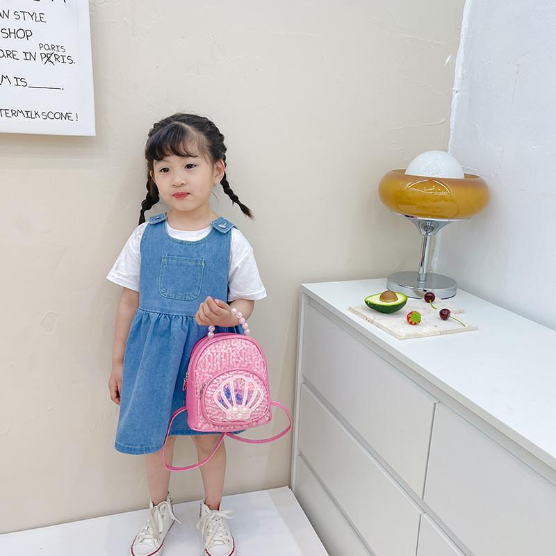 Stylish Cute Korean Princess Children's Sequin Backpack For Girls Aged 1 To 3 Years