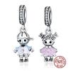 WOSTU New Design 925 Silver Family Beads Charms Fit Bracelet Pendant Fashion DIY Jewelry
