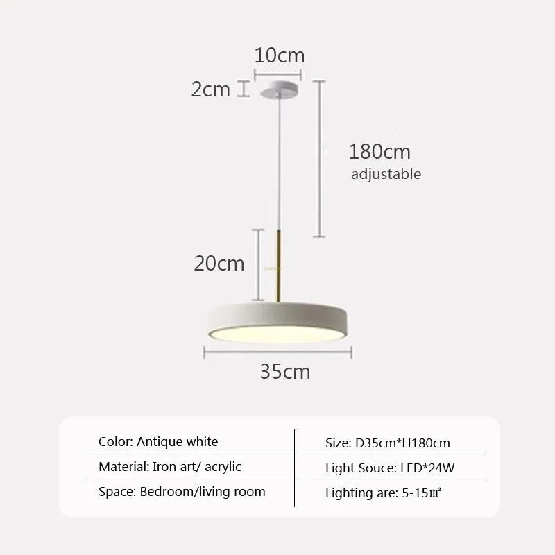 Nordic LED Pendant Light Disc Multicolor Dining Room Hanging Fixture For Bar Bedroom Living Room Study Indoor Decor Illumination