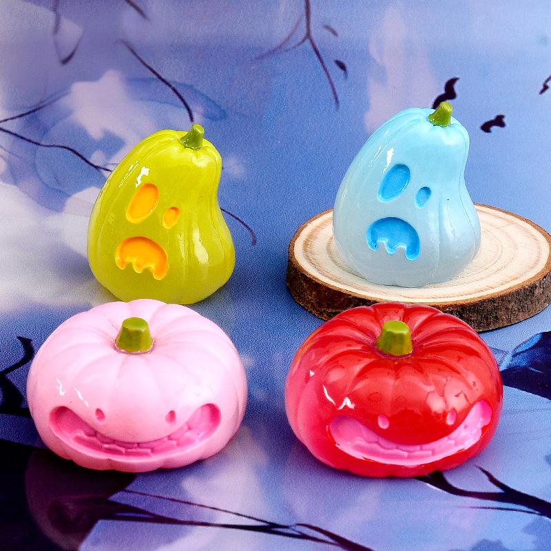 Non-Toxic Micro Landscape Luminous Pumpkin Resin Decorative Ornaments Diy Cream Glue Decoration Material Halloween Pumpkin Gift