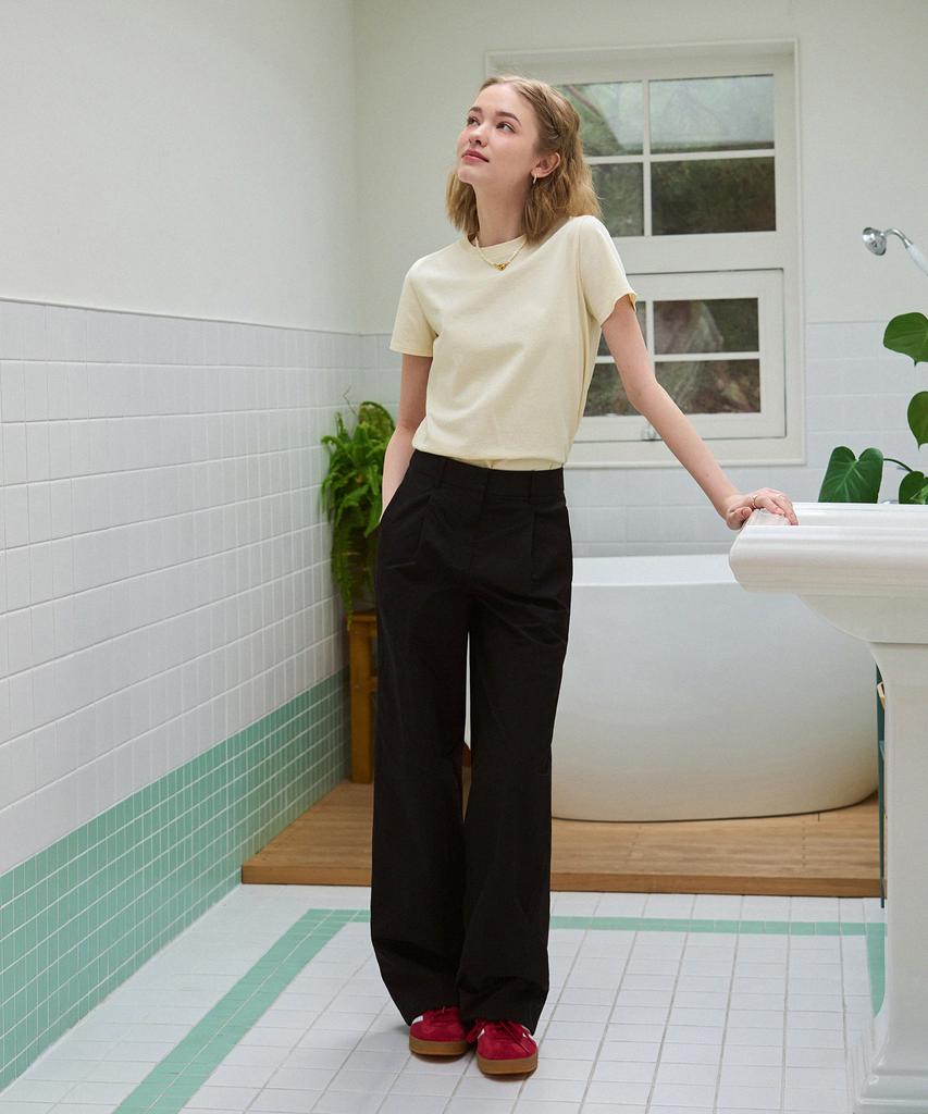 Deuloupisumeon One-Pleat Nylon Slacks [White]