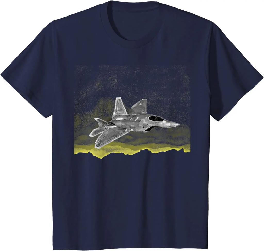 F22 Raptor Kolekcjonerski Wojskowy Męski T-shirt Krótki Rękaw Casual 100% Bawełna Okrągły Dekolt Letnia Koszulka