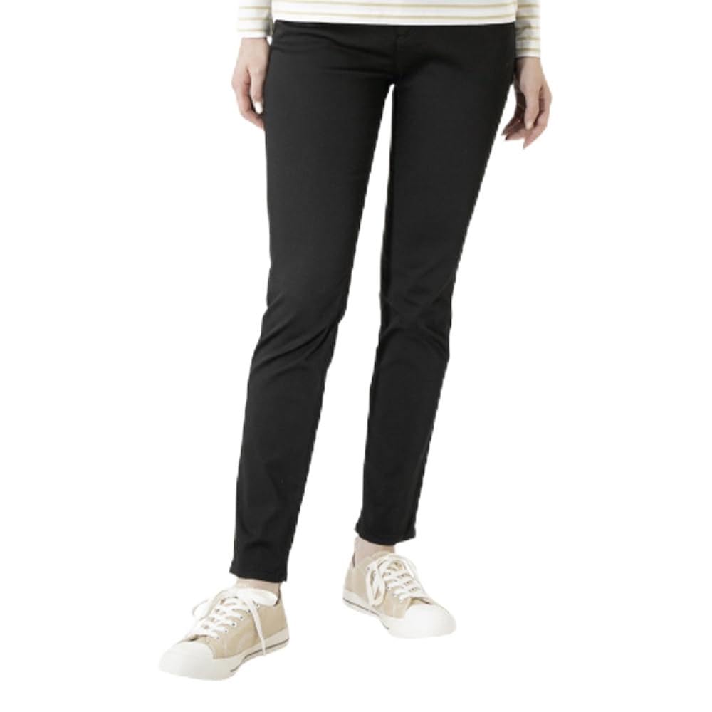 Beisia Skinny Hatalak Length Waist Black Women's Fleece-Lined Pants, 68cm, 64cm,