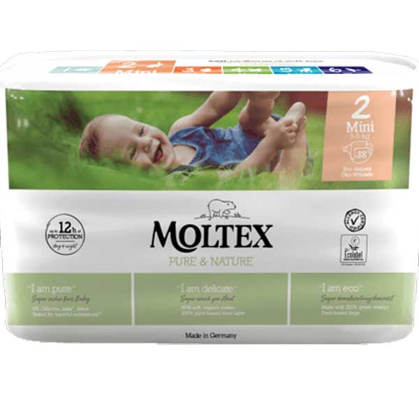 Moltex Stage 2 Mini Diapers 38 Sheets 4 Packs [3-6 Kg]