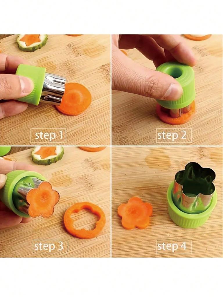 12pcs Vegetable Cutter Set, Stainless Steel Cookie Cutters, Fruit Stamps, Baking Tools, Kitchen Gadgets, Cookware Accessories