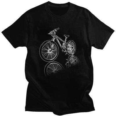 Custom MTB Mountain Bike T Shirts Men 100 Cotton Tees Bicycle Cyclist Biking Tshirts Casual Tshirt