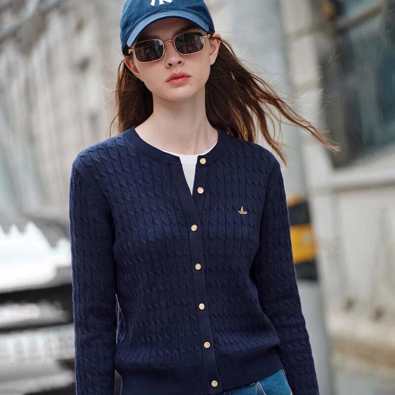 Navigare Women's Faux Two-Piece Knit Cardigan