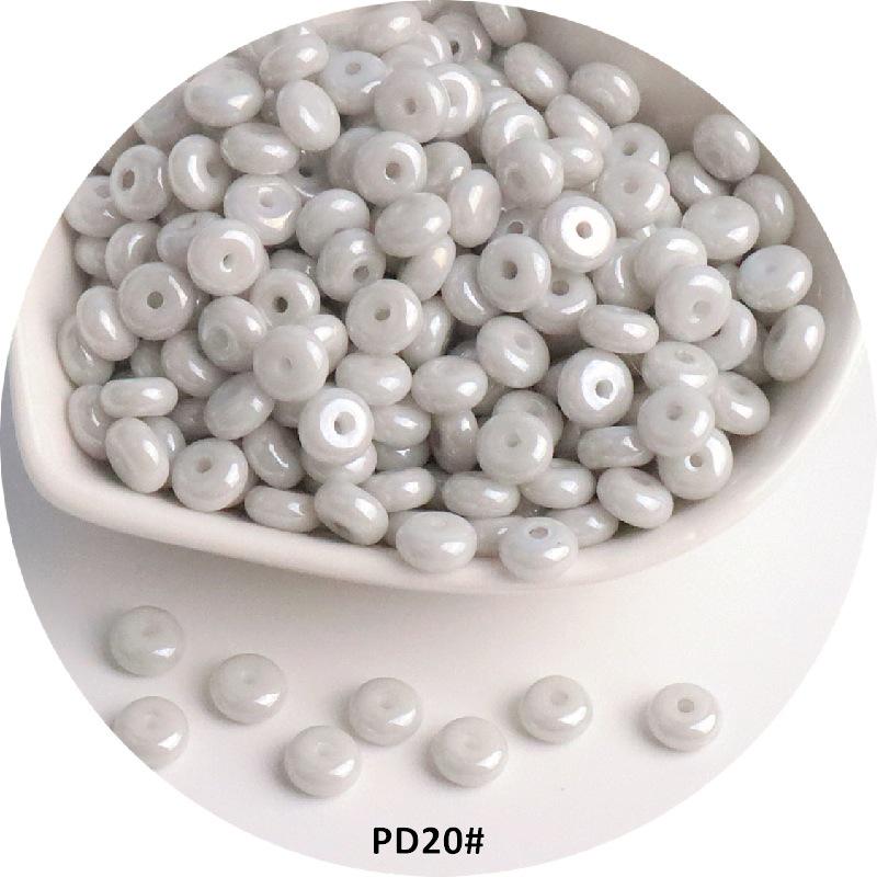 6mm Cream Macaron Pearlescent Glass Abacus Beads for DIY Jewelry & Hair Accessories