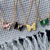 Butterfly Pendant Necklace Gold Color Box Chain for Women Daily Party Jewelry