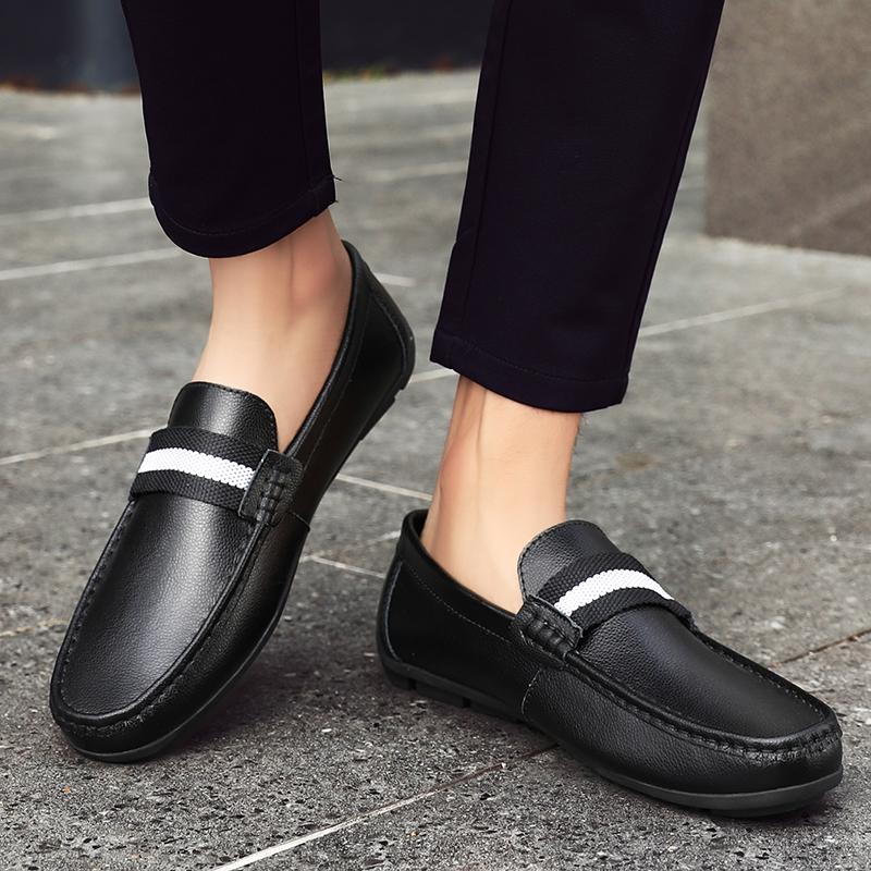 Móda Pánské Kožené Neformální nazouvací obuv Prodyšné Pánské Neformální kožené boty Prodyšné Pohodlné Pánské boty