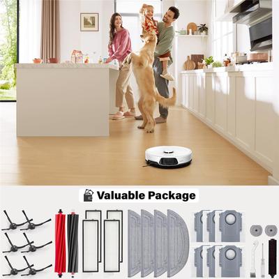 ABMH-Accessories Kit For Roborock S8 Maxv Ultra Robot Vacuum,Main Brushes,Dust Bags, Mop Cloths, Filters,Side Brushes