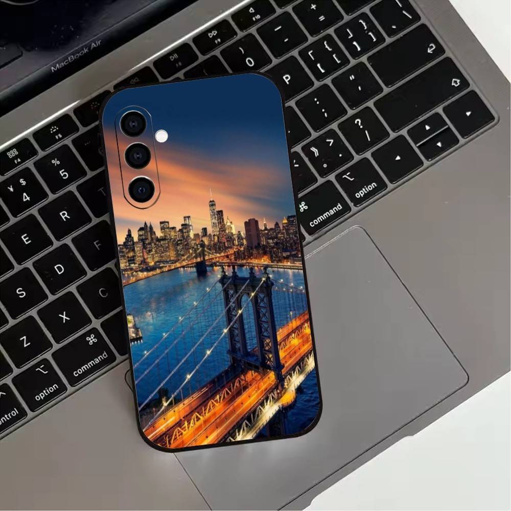 N-New Y-York C-City Photo Phone Case For Samsung Galaxy A73,A72,A71,A70,A53,A52,A51,Soft Silicone Black Cover