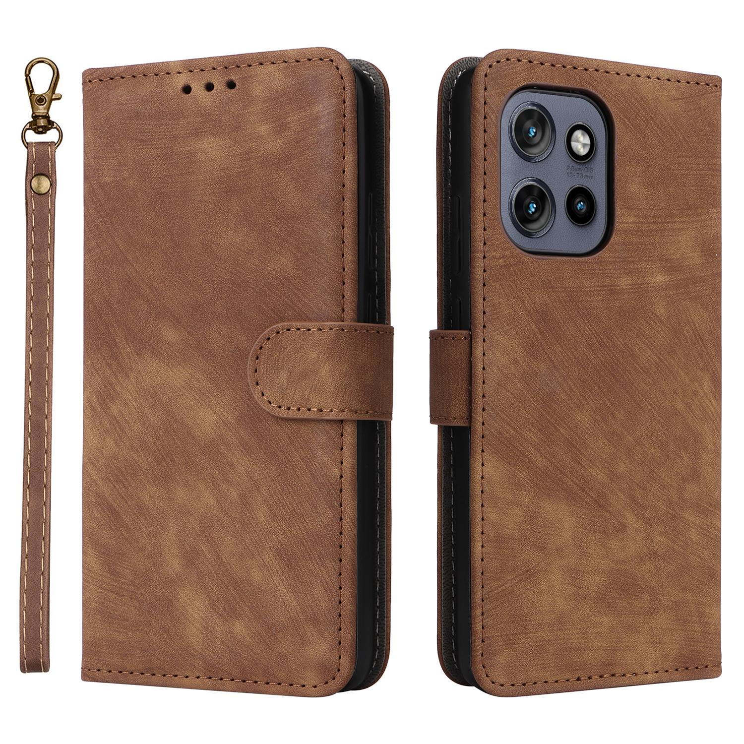 

Для Motorola Thinkphone 25 5G/Edge 50 Neo 5G/Moto S50 5G Чехол-кошелек с блокировкой RFID из ПУ кожи с подставкой для просмотра Brown