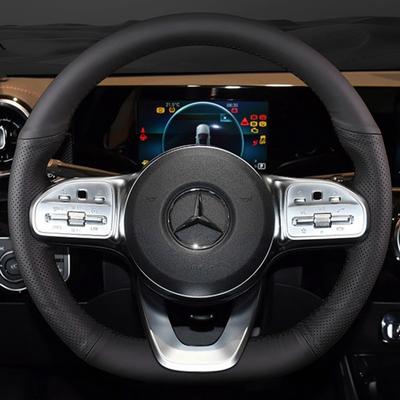 Custom DIY Car Steering Wheel Braid Cover 100% Fit For Mercedes-Benz A-Class W177 B Class C Class CLS 2018- Car