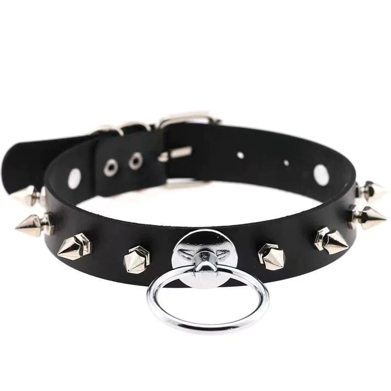 1 Stück Süß Kühl Cosplay Nieten Stern Punk Rock Gothic Damen Halsband Pu Leder Dorn Hip Hop Bondage Choker Schmuck