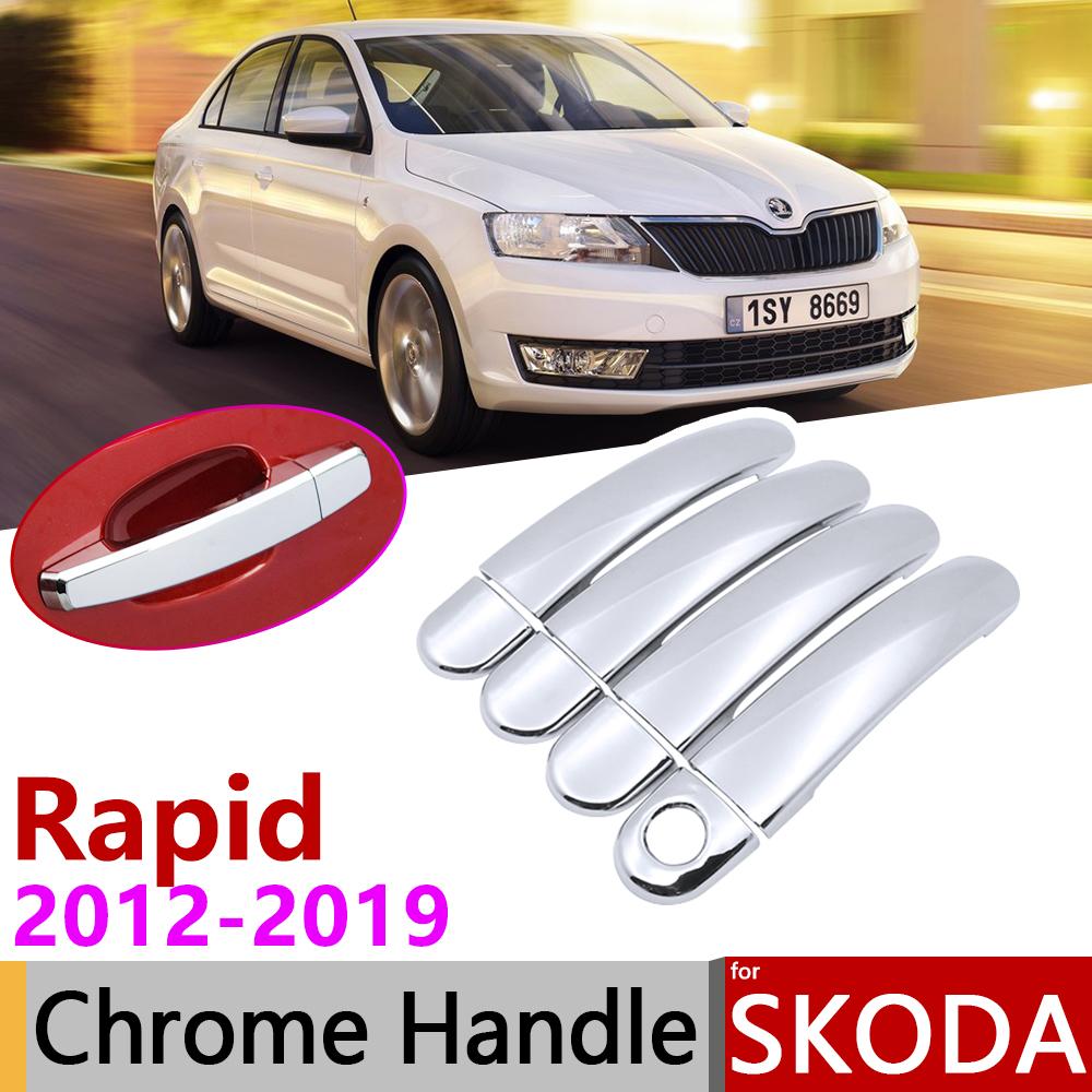 

Для Skoda Rapid Sedan Comib 2012 ~ хромированная внешняя дверная ручка, автомобильные аксессуары, набор накладок 2014 2016 2017