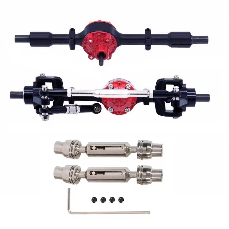 WPL C14 C24 C34 C44 C54 B14 B24 Metal Front Rear Axle and Drive Shaft Set 1/16 RC Car Upgrade Parts Accessories