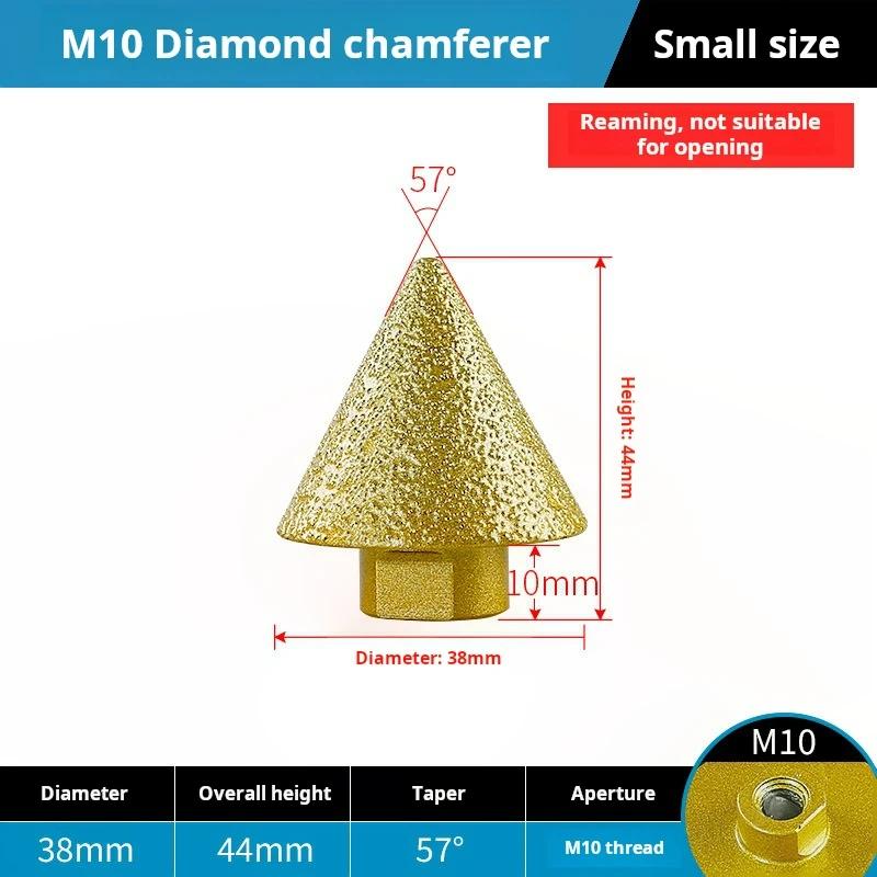 Diamond Beveling Chamfer Bit M10 M14 Thread Diamond Countersink Drill Bit Hole Opener Ceramic Tile Drilling and Enlarging Drill