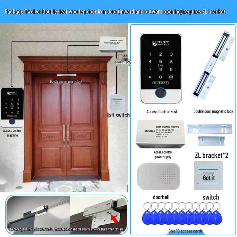 All-in-One Smart Lock: Mobile App, Card Swipe, Bluetooth, Fingerprint Access, Remote Control, Waterproof Access Control