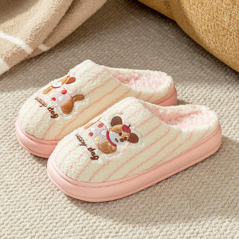 Warm Cotton Slippers for Autumn and Winter Home Couple Cotton Slippers Cartoon Cotton Slippers