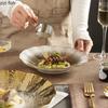 Creative Flowing Sand Ceramic Deep Plate Salad Plate Italian Noodle Plate Dessert Plates Molecular Cuisine Specialty Tableware