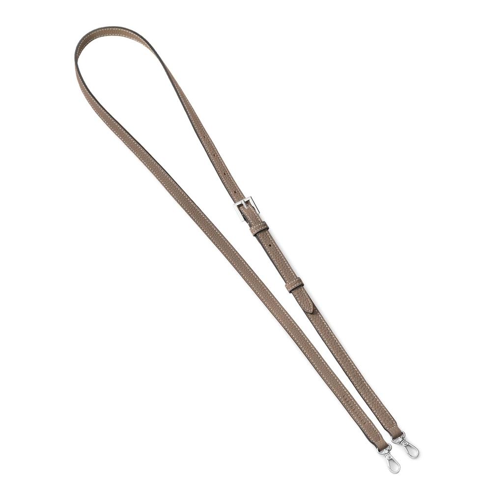 BONAVENTURA Adjustable Shoulder Strap In Silver Shrink Leather Smartphone Shoulder Made with Premium European Genuine Perfect Gift (Etoupe) - Bag,