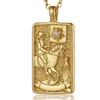 YILUOCD Zirconia Tarot Card Necklace Classic Tarot Queen Lover Magician Moon Wealth Amulet Stainless Steel Jewelry