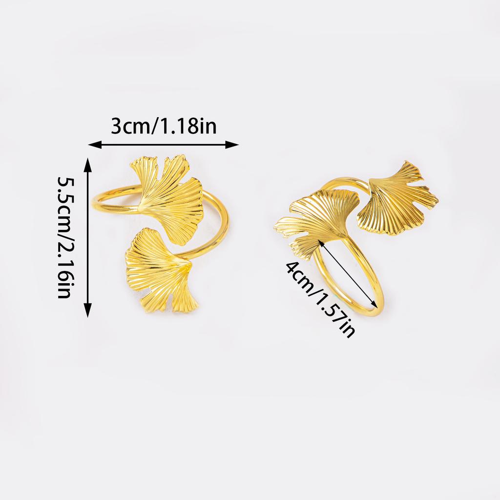Metal, Double Ginkgo Leaves, Napkin Ring, Minimalist, Leaf Napkin Ring, Wedding Hotel, Table Setting, Wedding Party Decoration