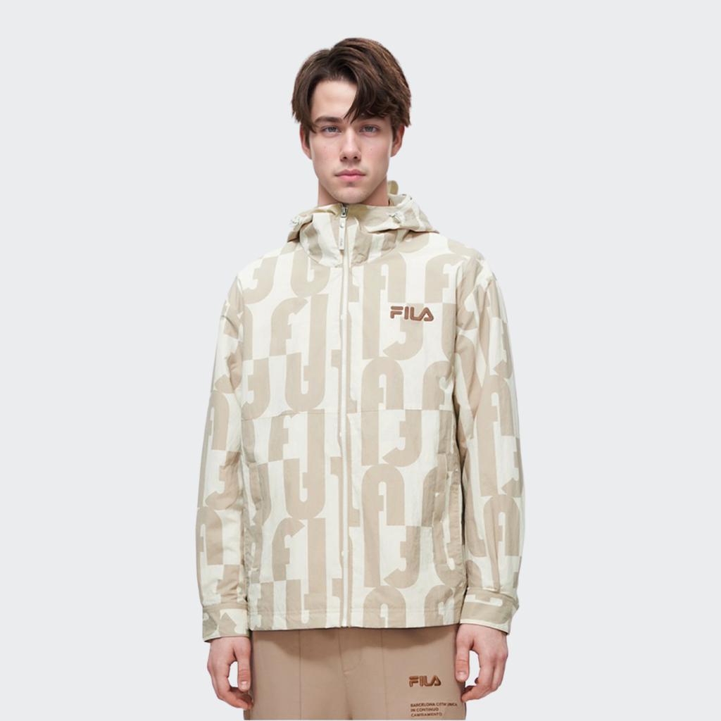 FILA Letter Print Woven Jacket Men Jacket Off-White F11M319707F-IV