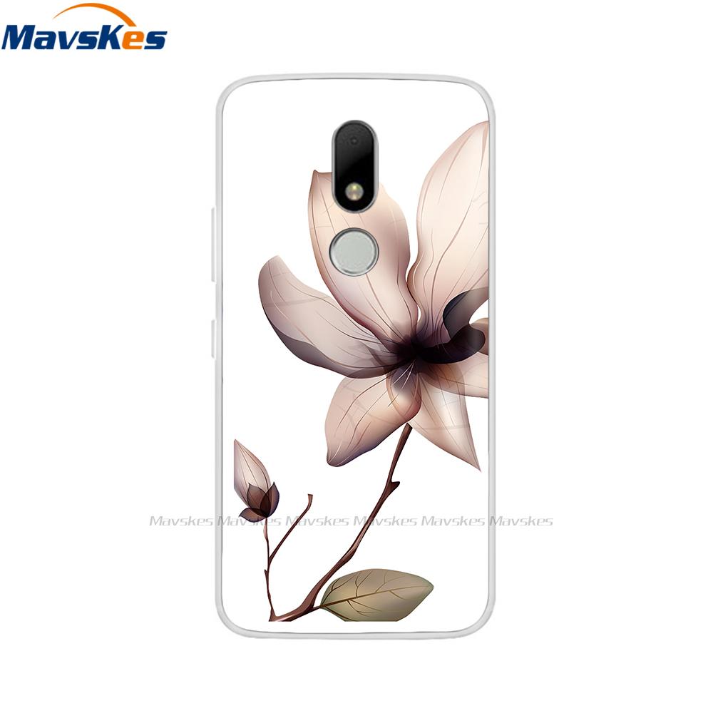 Soft TPU Case For Motorola Moto M Case XT1662 5.5inch Cute Cartoon Silicone Back Cover For Moto M Case XT1663 Phone Cases flower