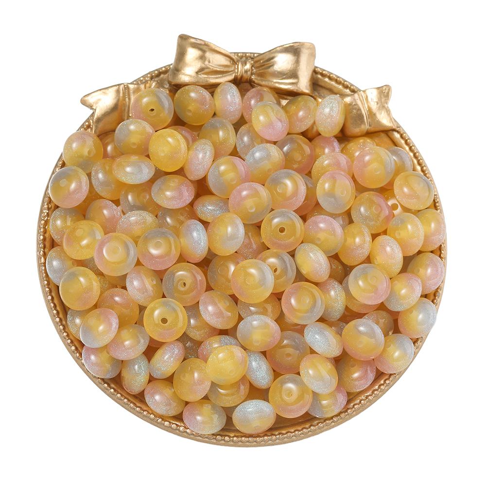 10Pcs/lot 5.5*10mm Resin Cat Eye Beads Colorful Round Loose Bead for DIY Bracelet Necklace Jewelry Making Accessories