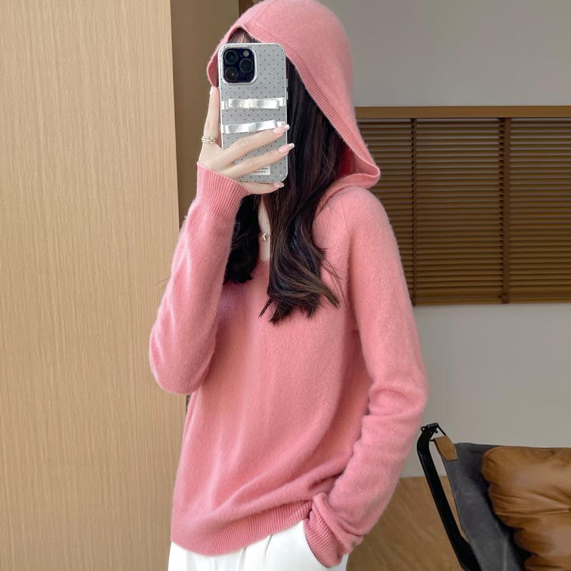 Women's Cashmere Sweater Qinghe Cashmere 30% Cashmere 70% Wool Autumn and Winter Pullover Warm and Fashionable