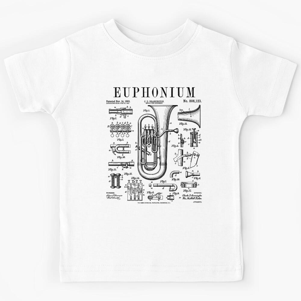 Euphonium Player Euphoniumist Euphonist Music Vintage Patent Kids T-Shirt 130